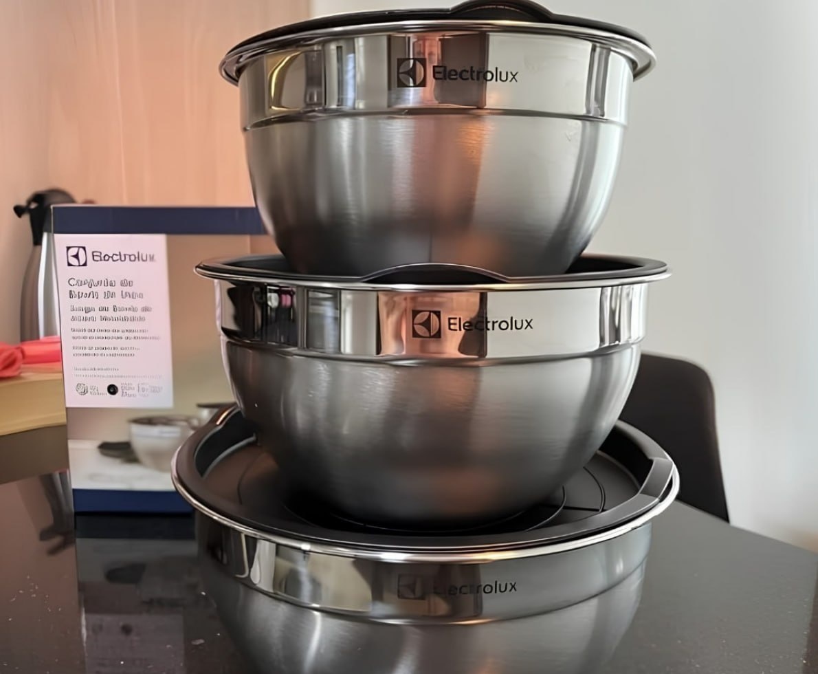 Conjunto 3 Bowls de Inox Electrolux com Tampa