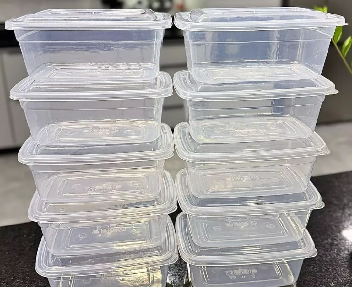 Kit 10 Potes 1 Litro Transparente