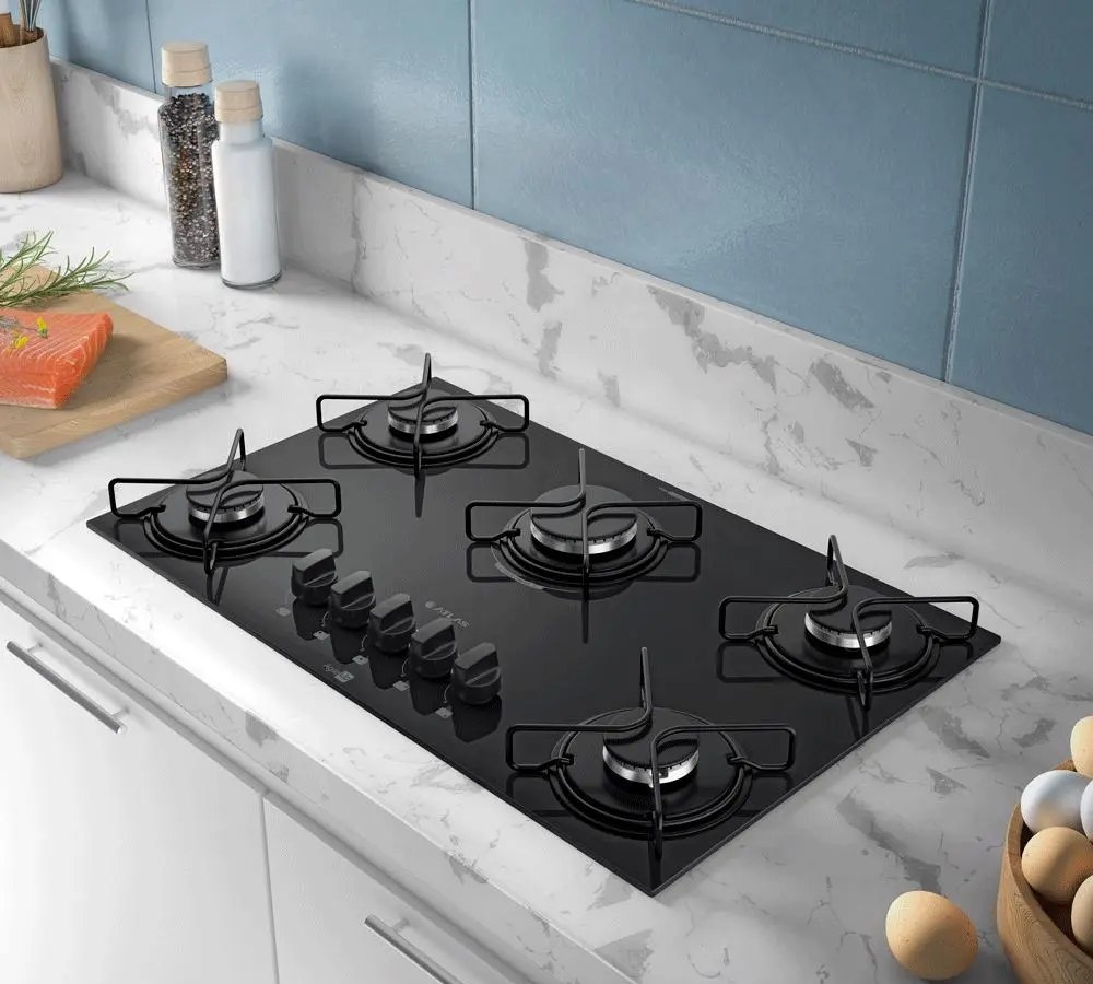Cooktop 5 Bocas Atlas Agile Up com Mesa De Vidro
