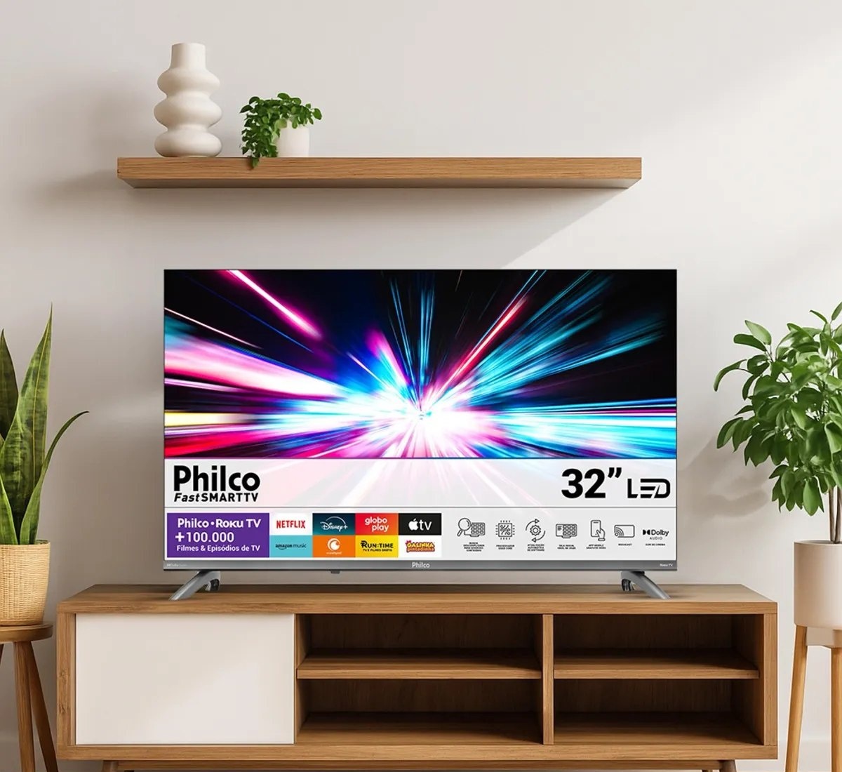 Smart TV 32 Philco Roku TV Dolby Audio HDR10 P32CRB