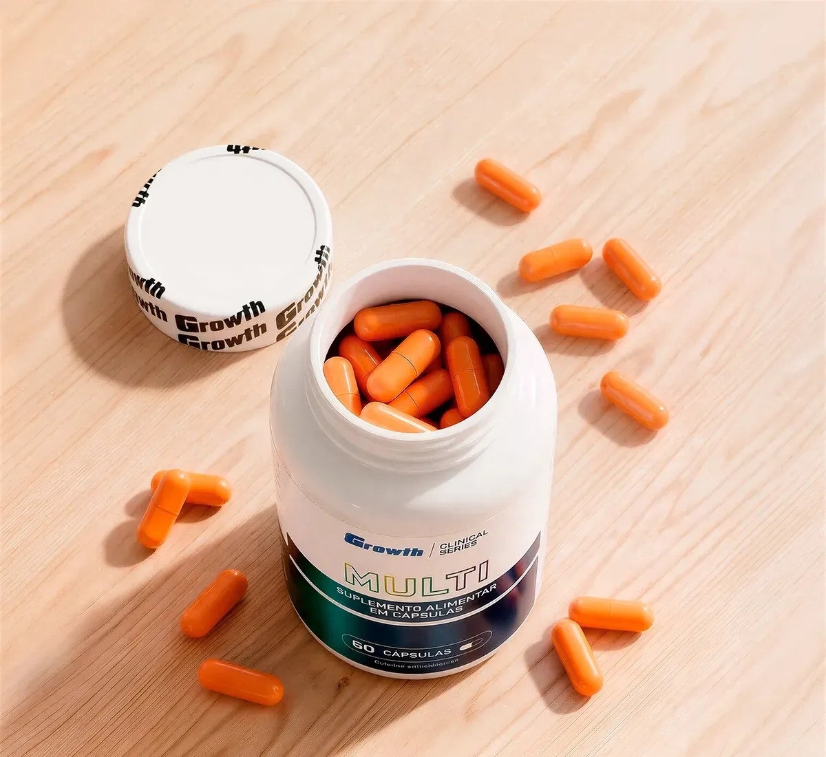 Multivitamínico 60 Cáps. Growth Supplements - Sem Sabor Sem Sabor