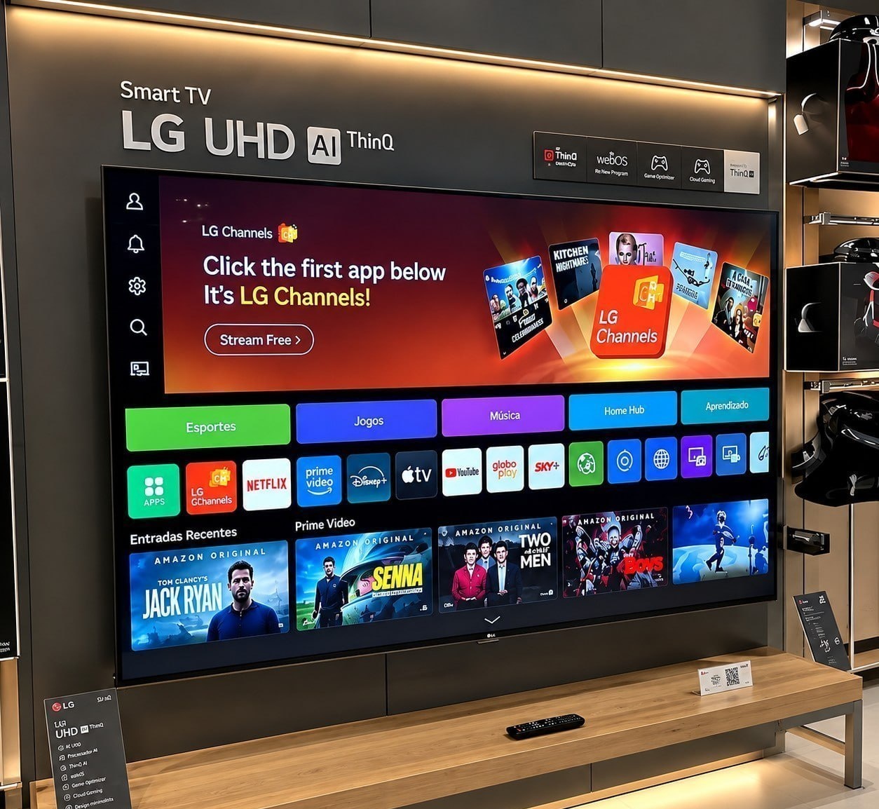 Smart TV LG AI 65 4K UHD NANO NU850 α7 AI Processor Gen9 webOS 26 65NU850BPSA