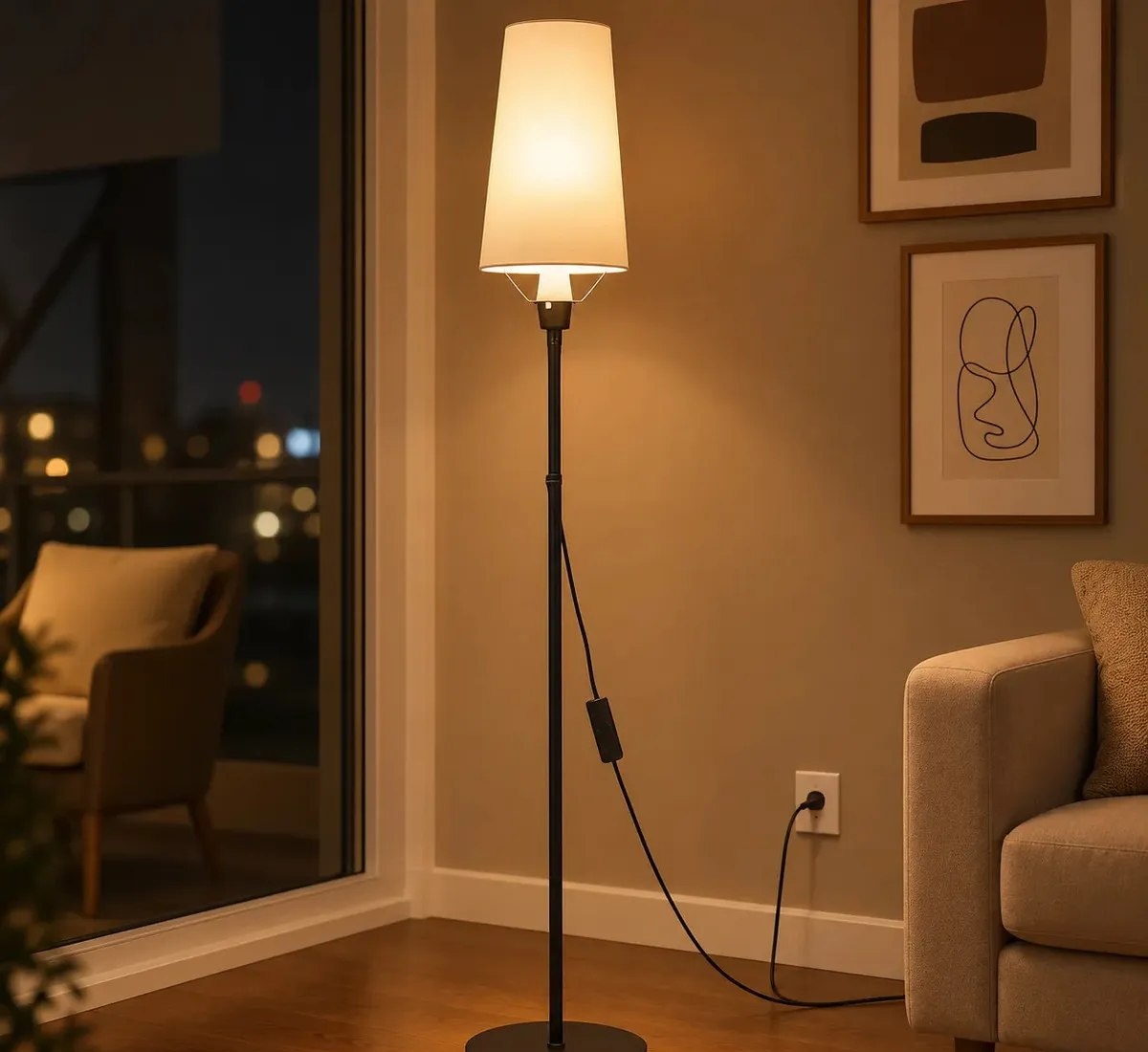 Luminária De Chão Abajur 3 Modos Luz Moderno 170 cm