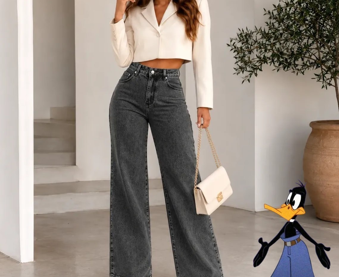 Calça Wide Leg Jeans Feminina 4 Cores