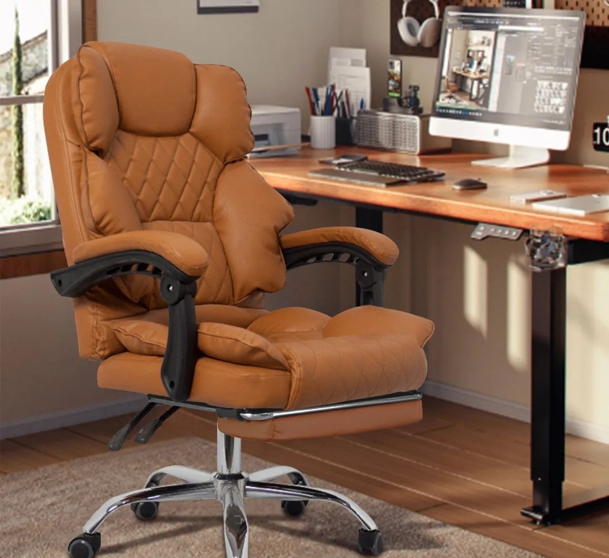 Cadeira De Escritório Presidente Ergonômica Python Fly