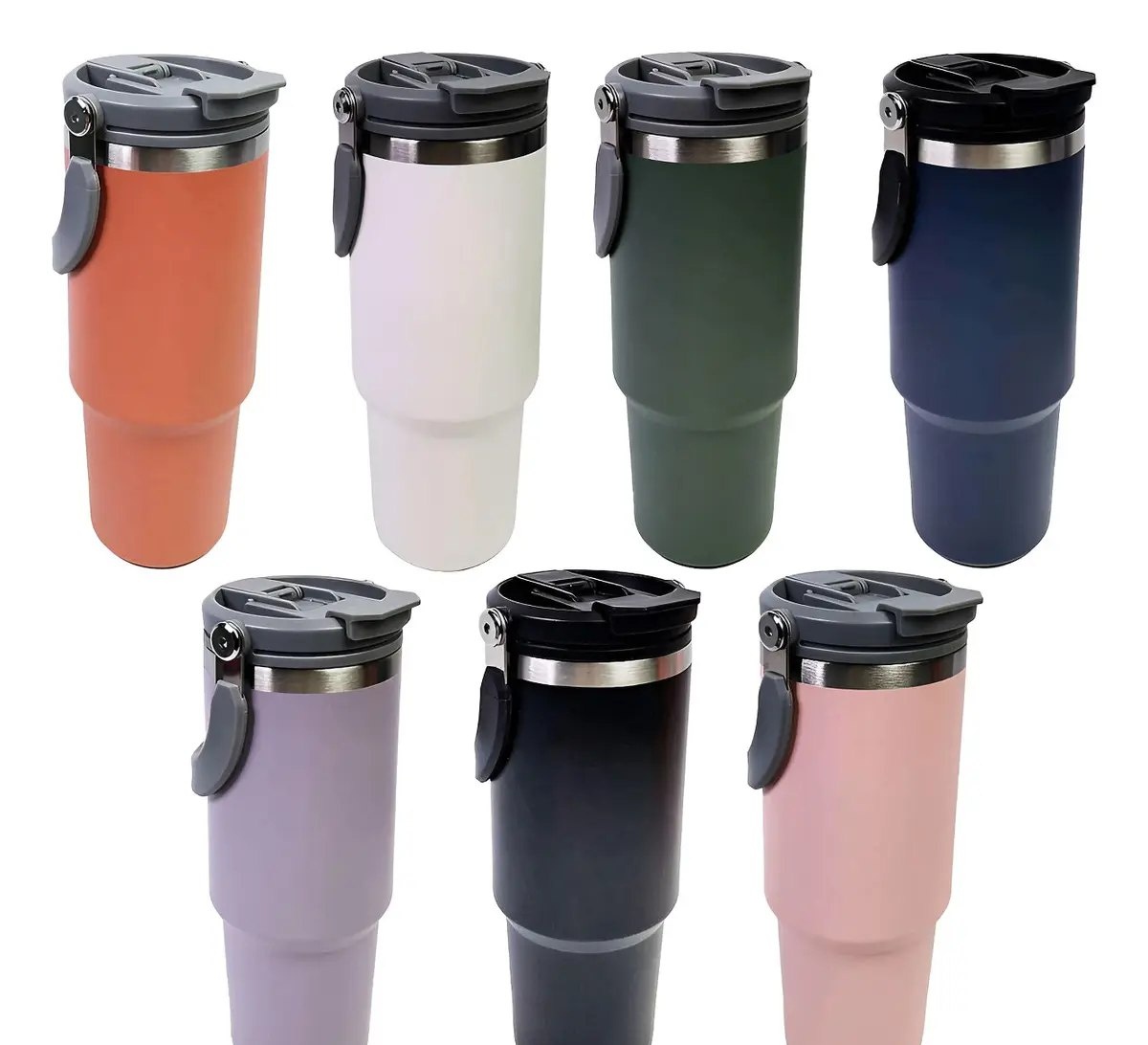 Garrafa Térmica Copo Inox 900ml Alça Tampa T Flip Canudo