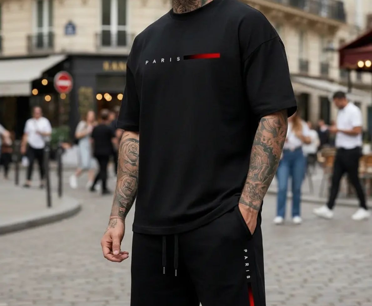 Kit Camiseta  Short Moletom Paris France