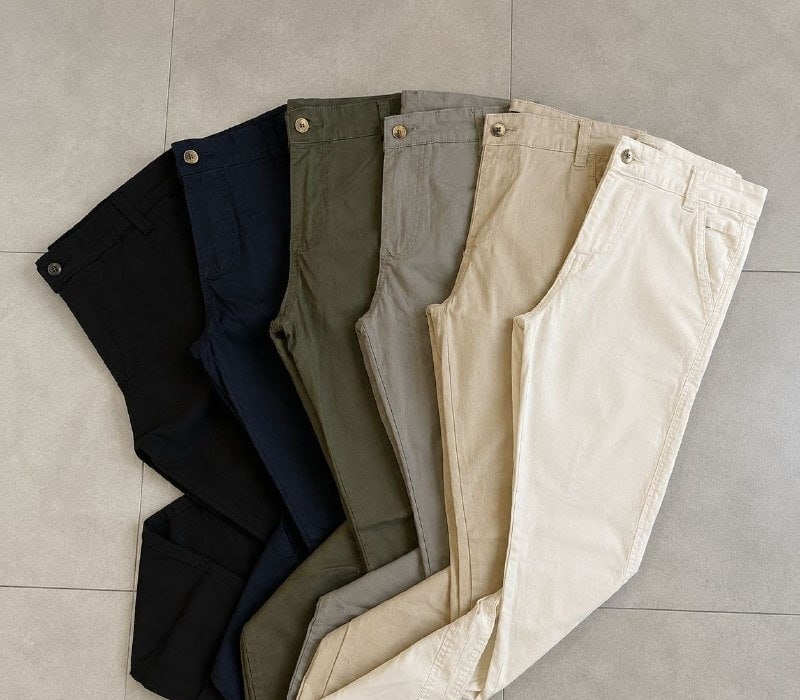 Kit com 3 Calça Sarja Alfaiataria Slim