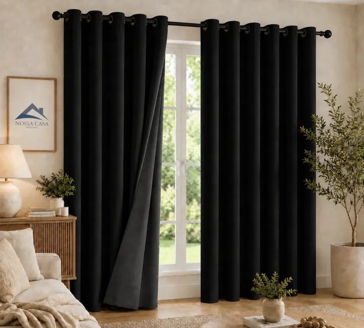 Cortina Blackout Corta Luz Blecaute 2,80 X 2,30 Salaquarto Fabritex Enxovais Cor Preto