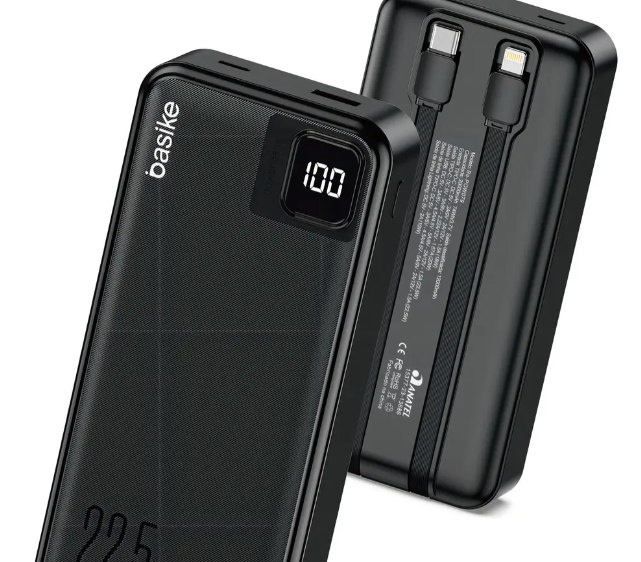 Power Bank Basike 20000mAh Preto, Carga Rápida 22.5W