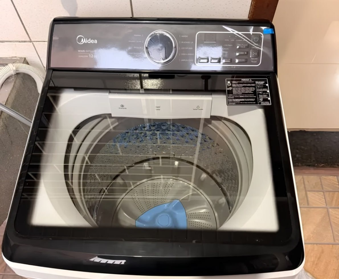Máquina de Lavar Roupas 12kg Branca Midea Wave Impeller 127V