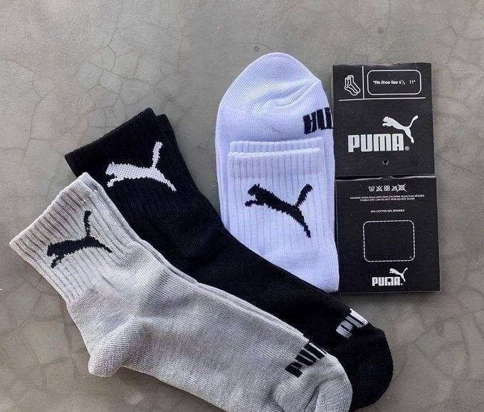 Kit 6 Pares Meias Puma Cano Médio Alto Atoalhada