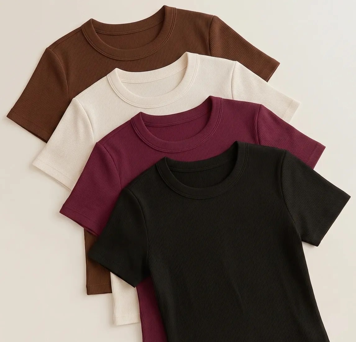 Kit 4 Blusa Ribana Canelado Estilosa Básica Baby Te