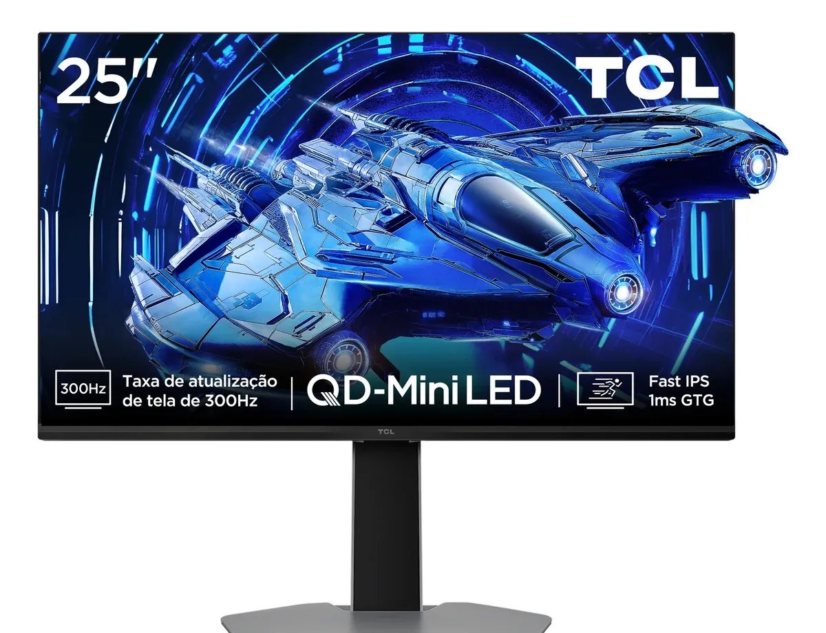 Monitor Gamer TCL 25 QLED Mini LED Full HD G64 300Hz 1ms
