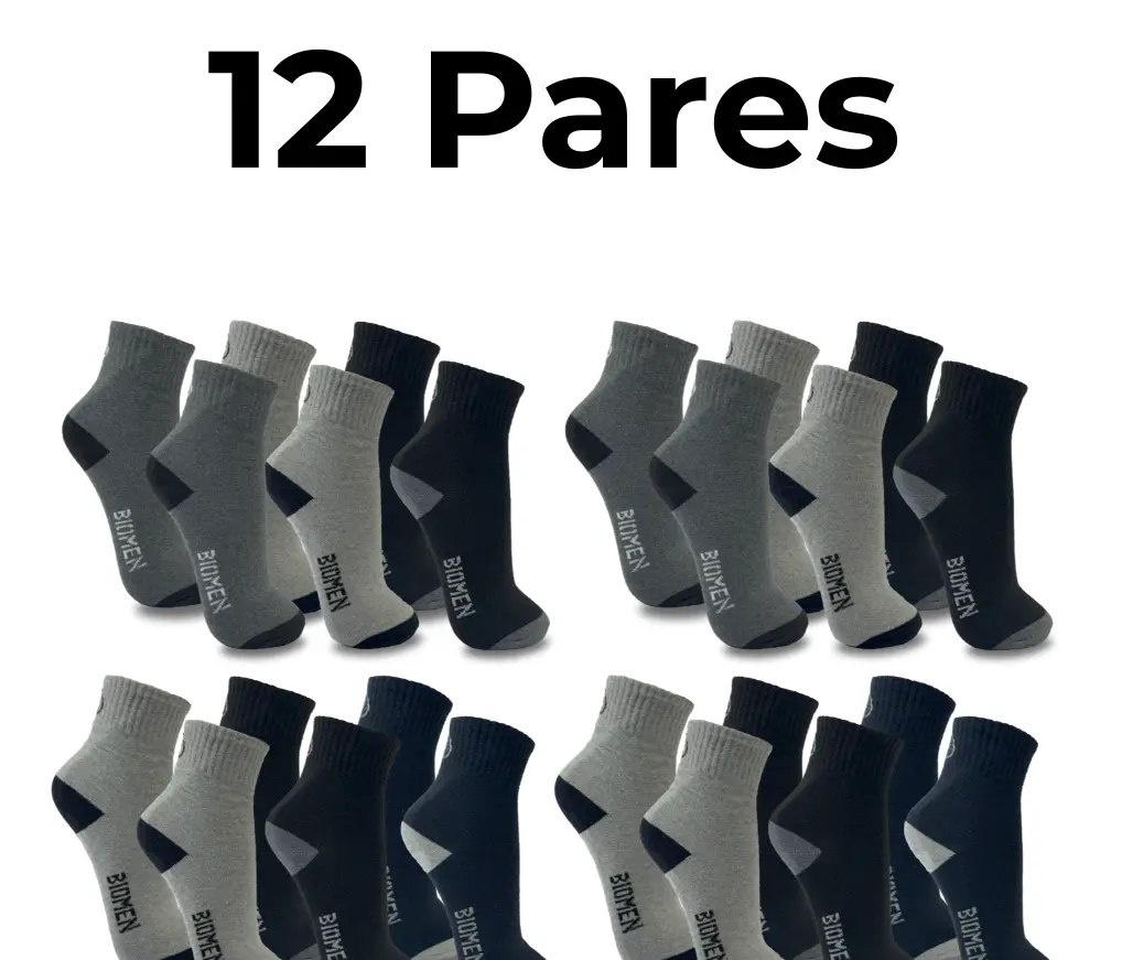 Kit 12 Pares Meia Cano Longo Conforto