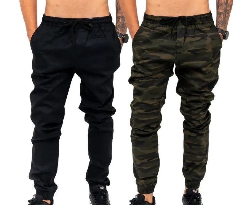 Kit 2 Calças Jeans Camuflada