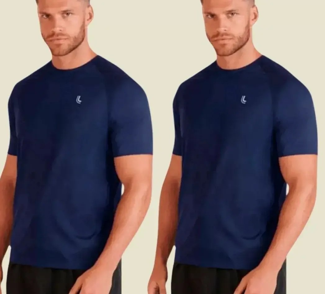 Kit 2 Camisetas Dry Masculina Fit Lupo Básica Academia