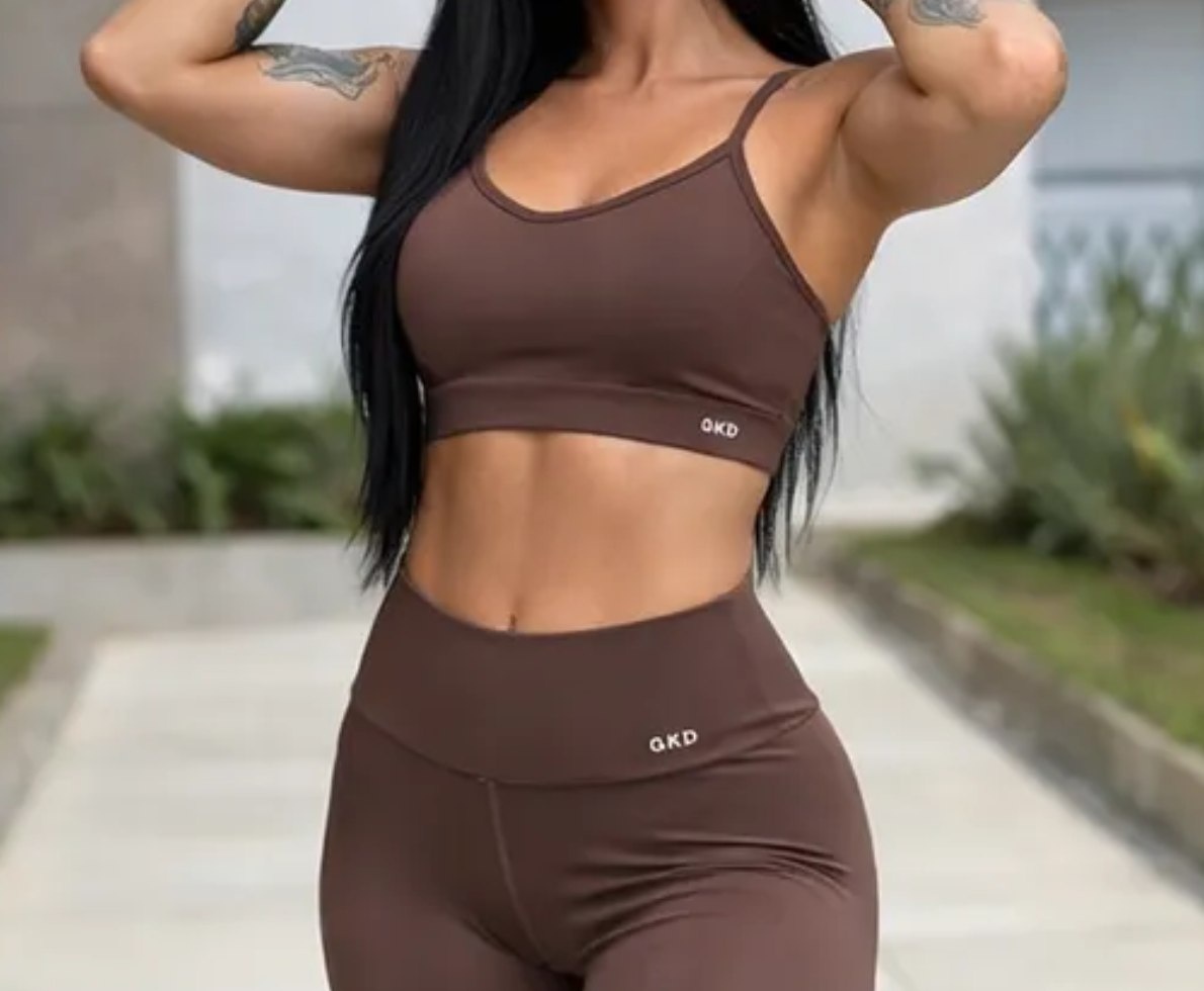 Conjunto Gkd Zero Transparência Legging Cós Alto Top Duplo