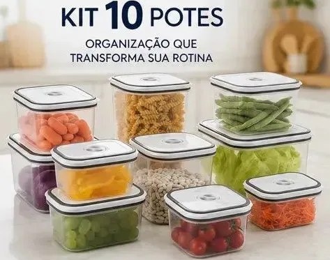 10 Potes Herméticos Electrolux de Plástico