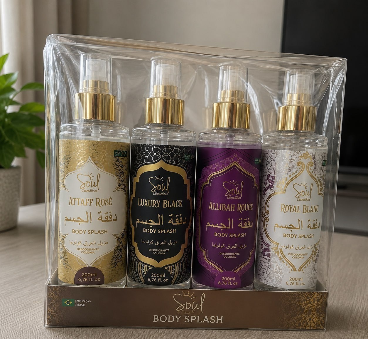 Kit com 4 Body Splash Árabe 200ml Feminino