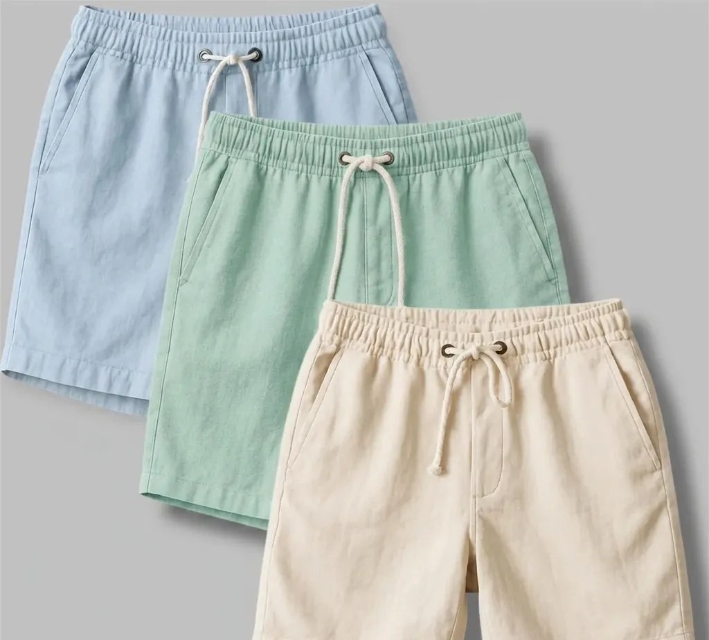Kit 3 Shorts De Linho Bermuda Leve Praia Verão