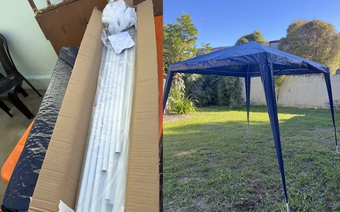 Tenda Gazebo Branco Polietileno 3x3M - Três Opções de Cores