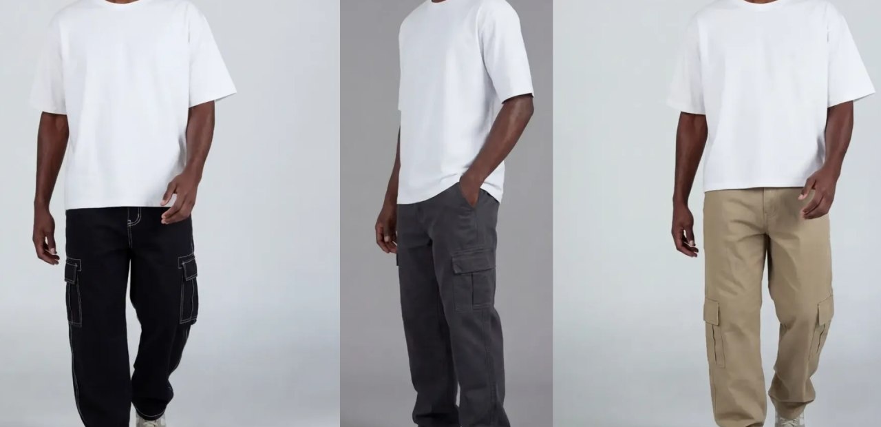 Calça Cargo Sarja Algodão