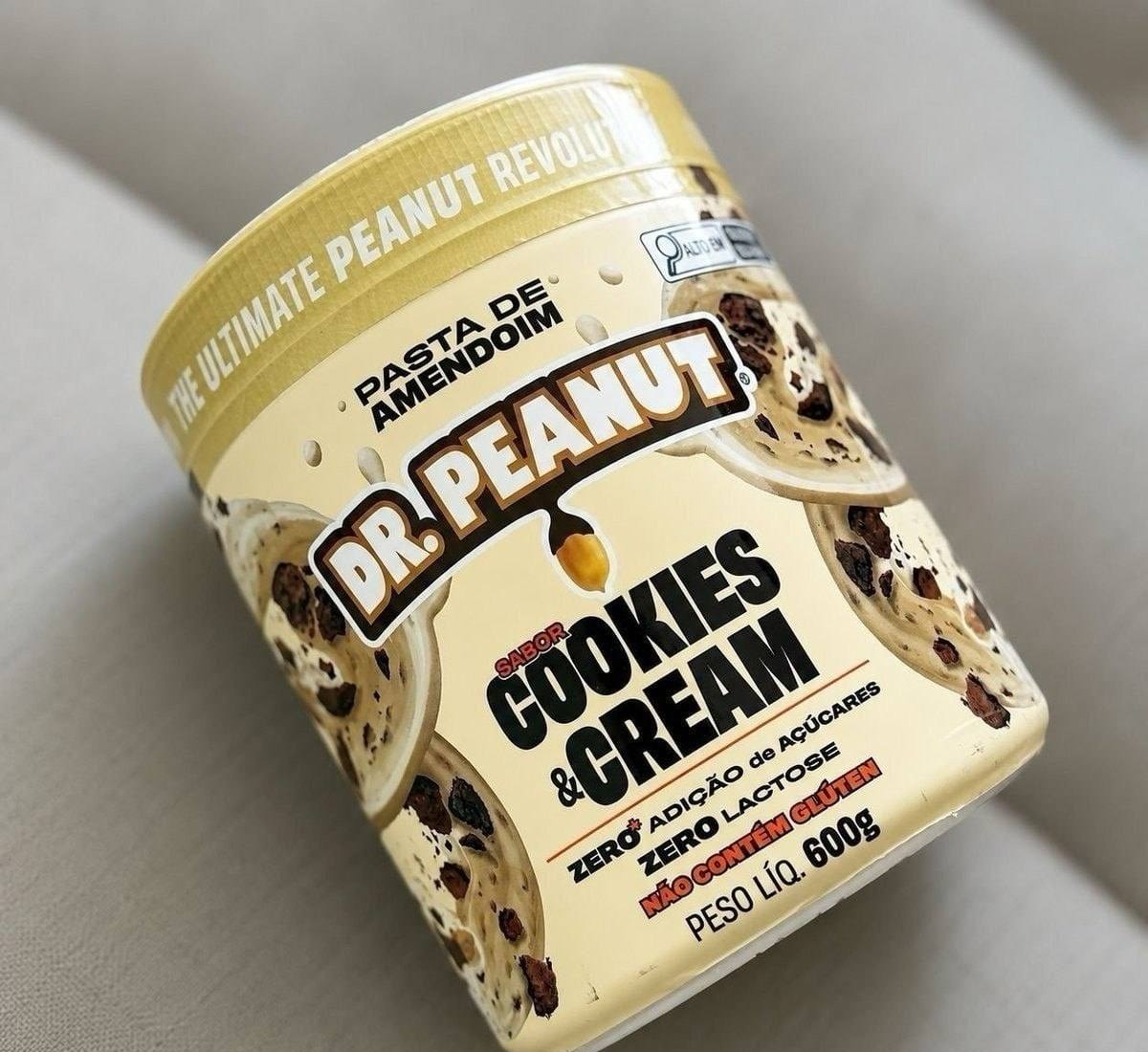 Pasta de Amendoim Dr. Peanut sabor Cookies  Cream 600g