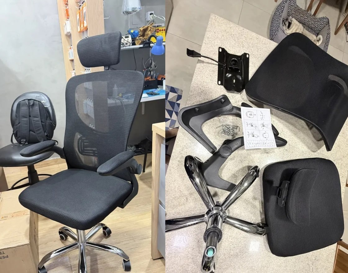 Cadeira Escritório Ergonômica Ravena Apoio Lombar E Nuca