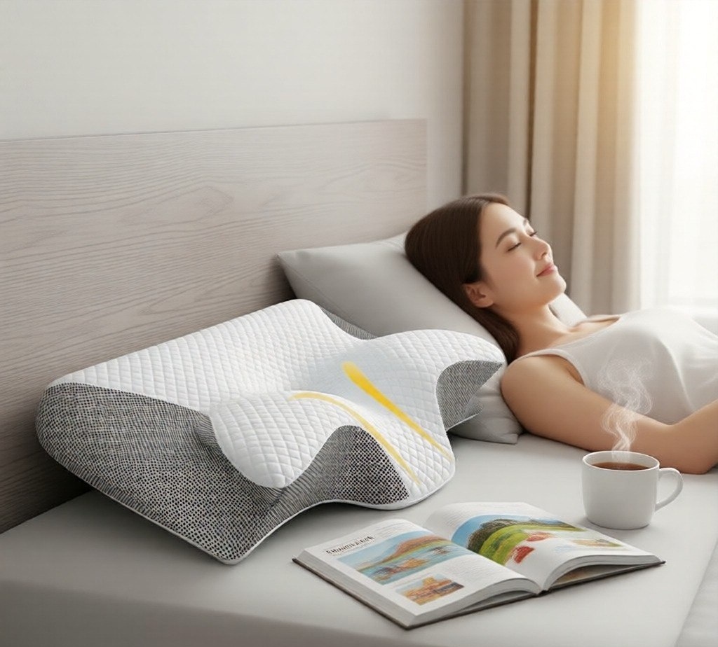 Travesseiro Cervical Japonês Memory Foam Ortopédico