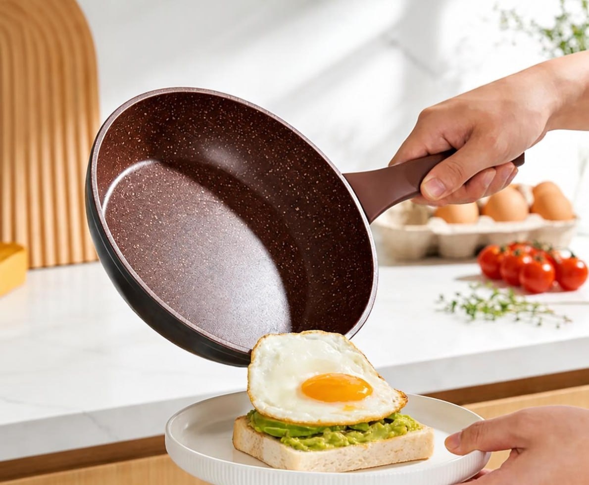 Frigideira 24cm Indução Antiaderente Kosmos Vermelha - Oikos