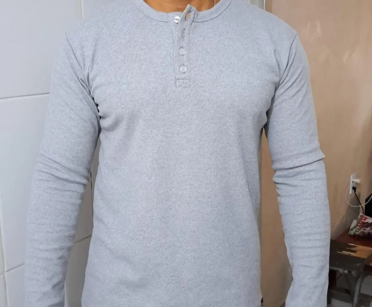 Camiseta Henley Slim Fit 5 cores
