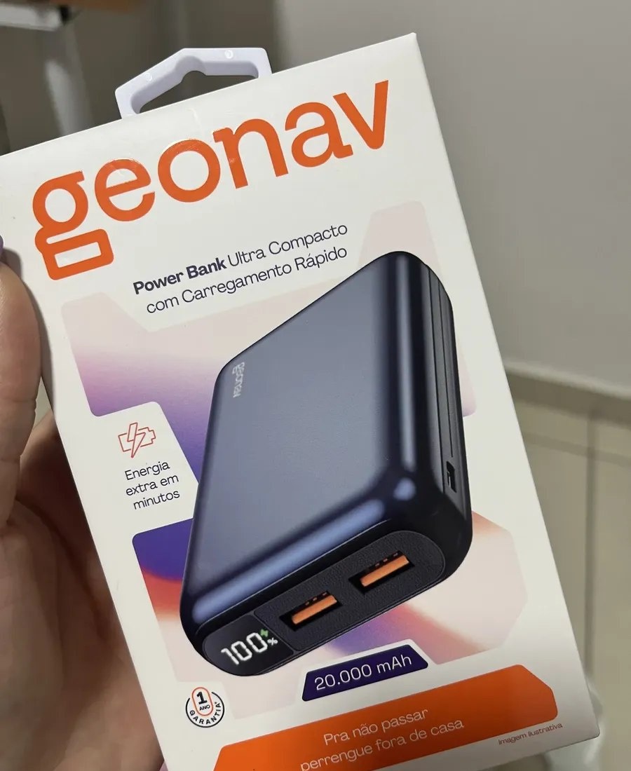 Carregador Portátil Geonav 20000mAh com Carregamento Rápido