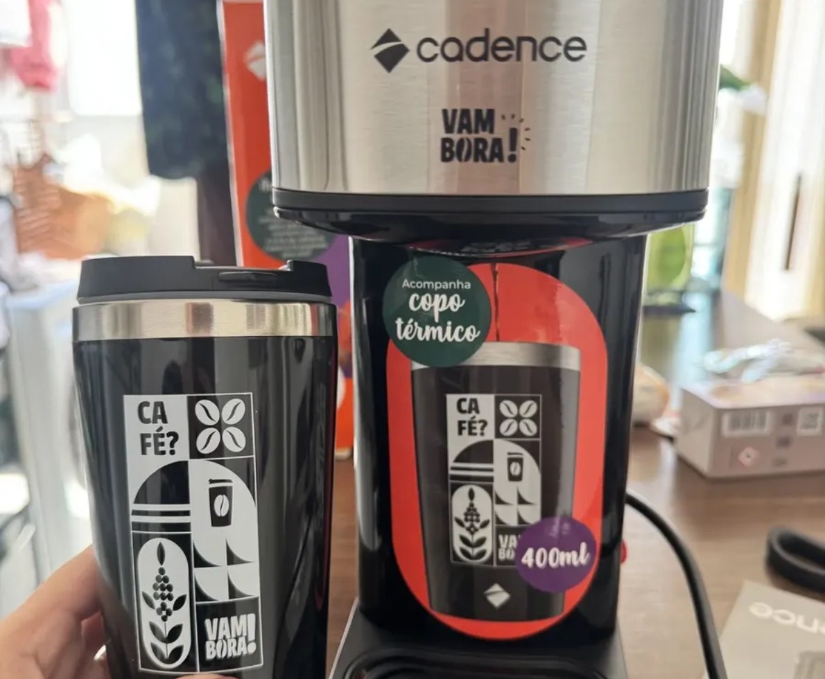 Cafeteira Elétrica Cadence Vambora com Copo Térmico