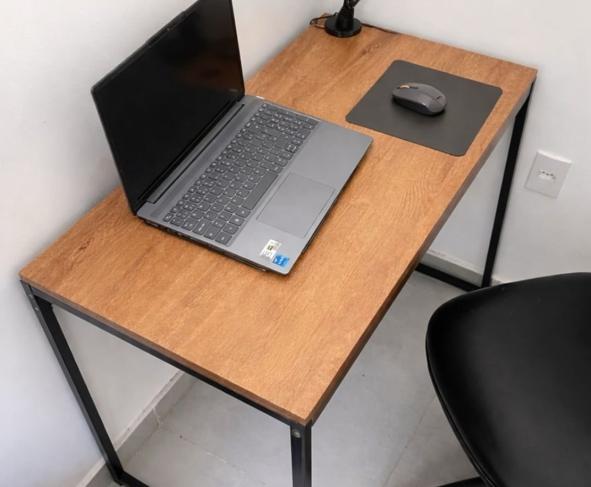 Mesa Escrivaninha Industrial Aço MDF 7 Cores