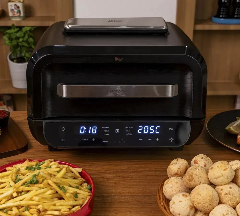 Fritadeira Elétrica Air Fryer Barbecue WAP Flame Digital WC-AB1050 com Painel Digital 220V