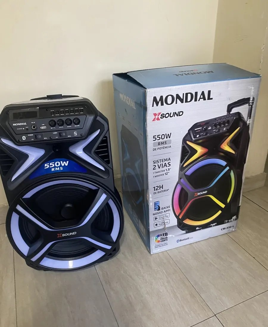 Caixa Amplificada Mondial CM-550 L 550W RMS Bivolt Preta