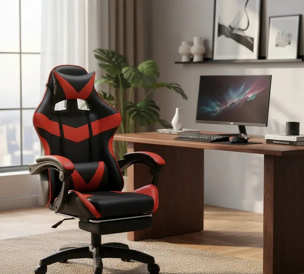 Cadeira De Escritório Gamer Nitro Ergonômica Estofado Couro Sintético