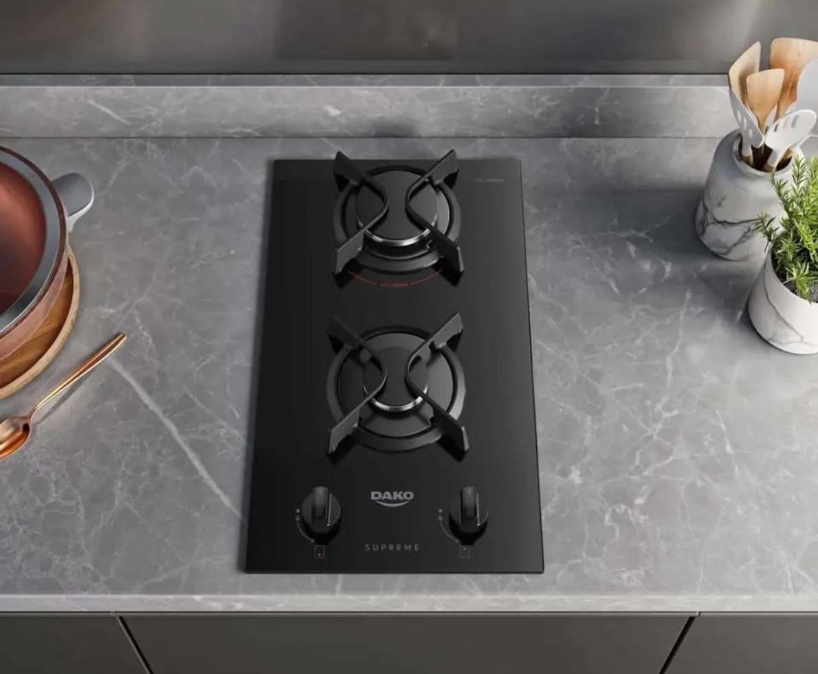 Cooktop A Gás Dako Supreme 2 Bocas Mesa Vidro Temperado
