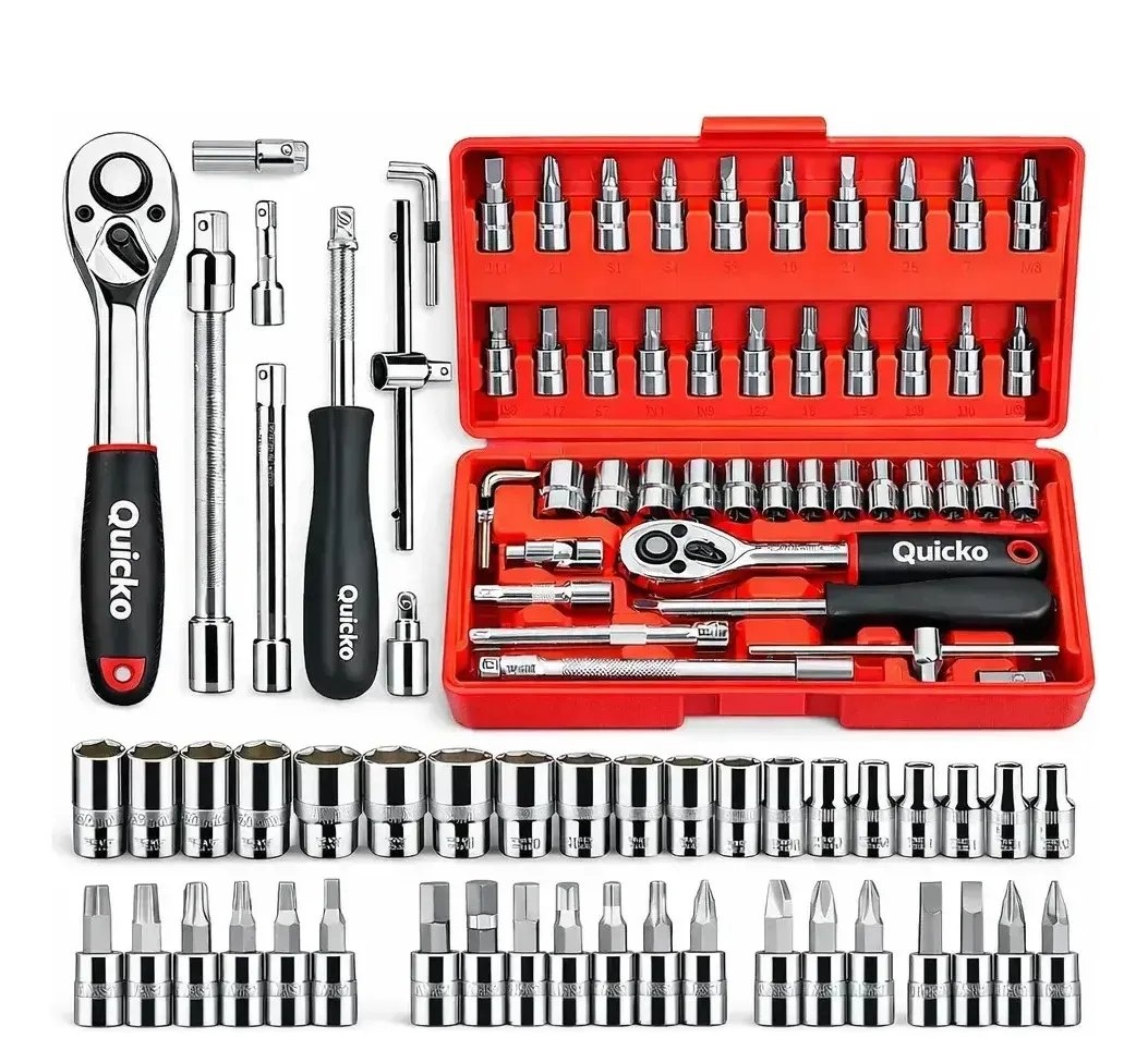 Kit Ferramentas 46 Peças com Soquetes e Chaves para Carro e Casa