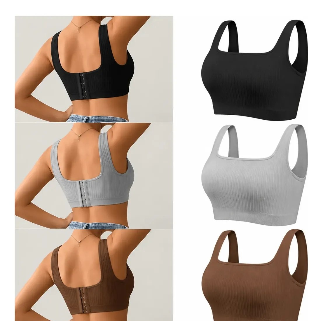 Kit 4 Top Com Bojo Fitness Academia Sem Costura Poliamida