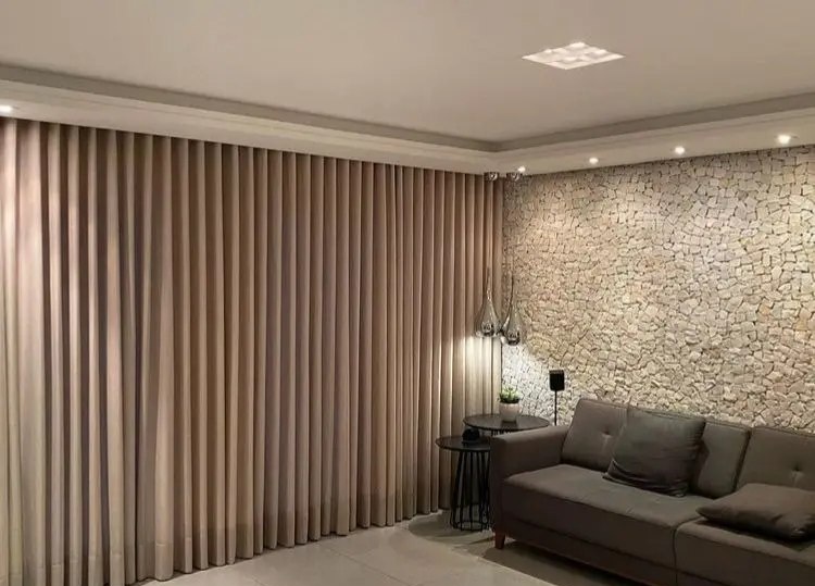 Cortina Trilho Duplo Gaze Linho C Blackout 100 6m X 2,70m