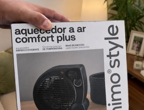 Aquecedor Elétrico 110V Portátil a Ar Ventilador Quente Preto AQ04 Mimo Style