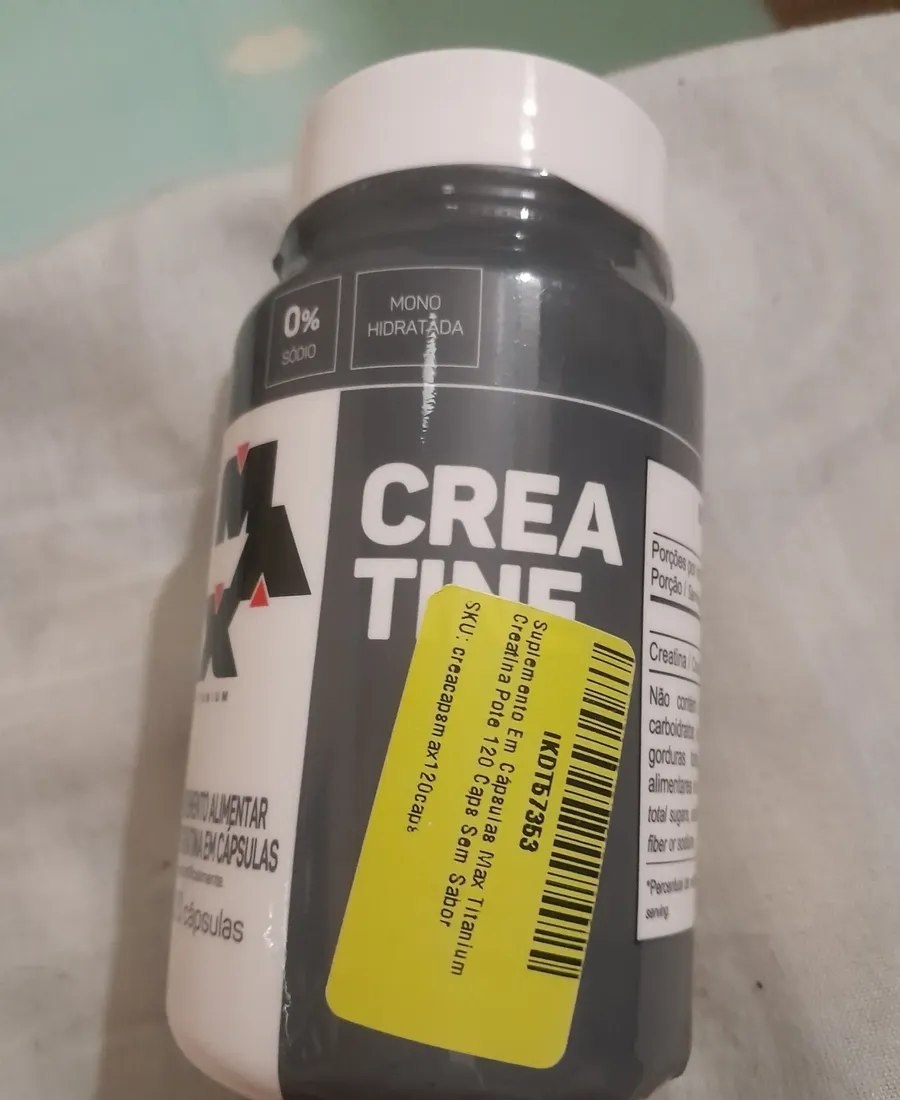 Creatina Monohidratada em Cápsulas Max Titanium 100 Pura Pote com 120 Unidades