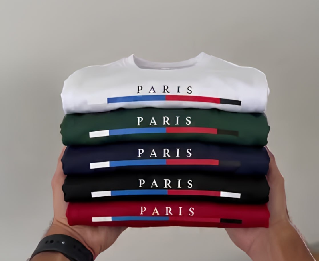 Kit 3 Camiseta Camisa Estilo Casual Paris 100 Algodão