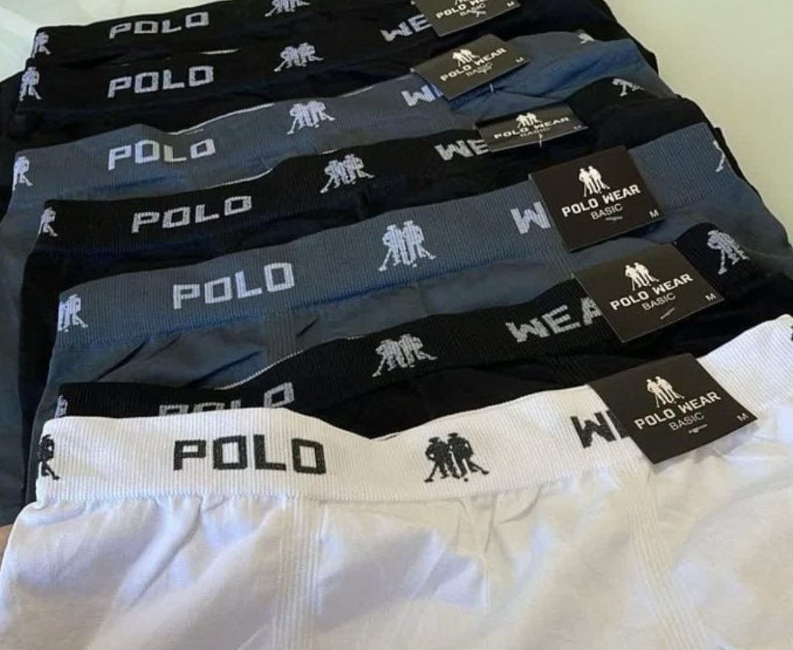 Kit 10 Cuecas Boxer Lisa Polo Wear Sortido - Tamanho P