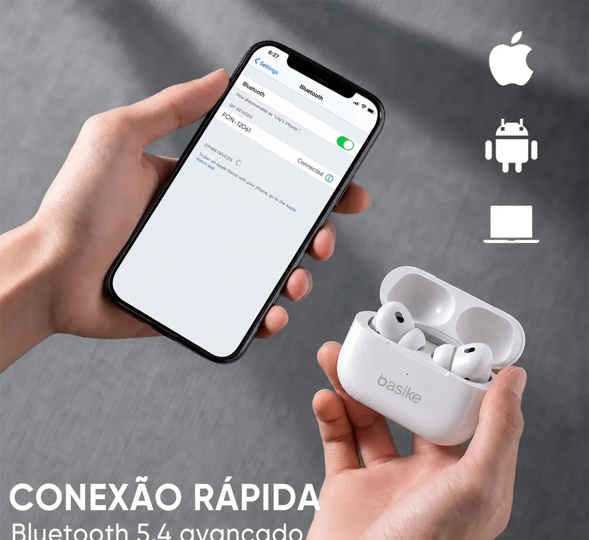 Basike Fone De Ouvido Sem Fio Bluetooth Para Bluetooth 5.3