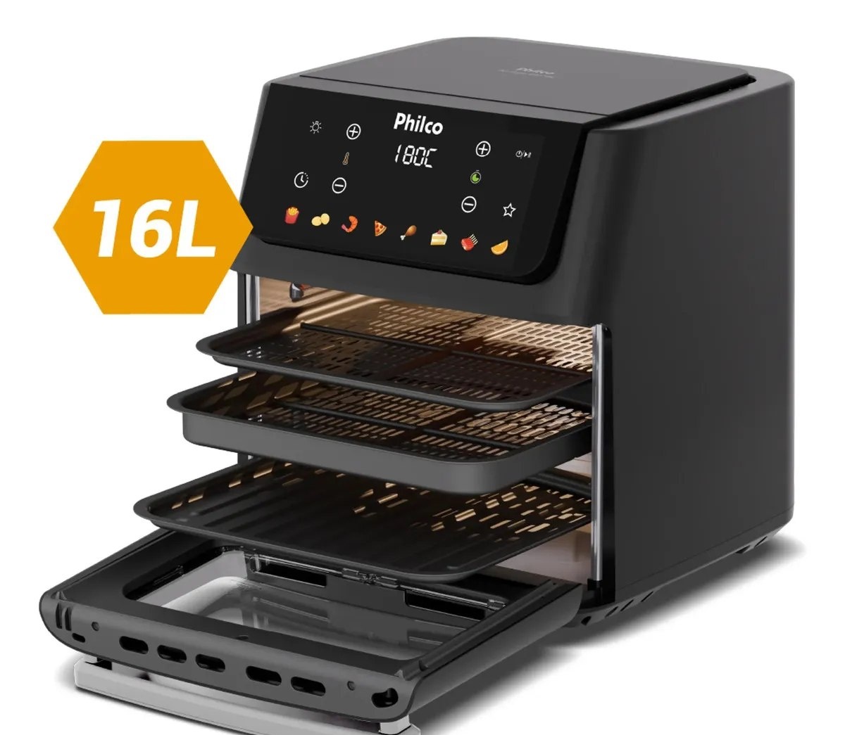 Fritadeira Air Fryer Philco 16 Litros Paf16c Preto 220v