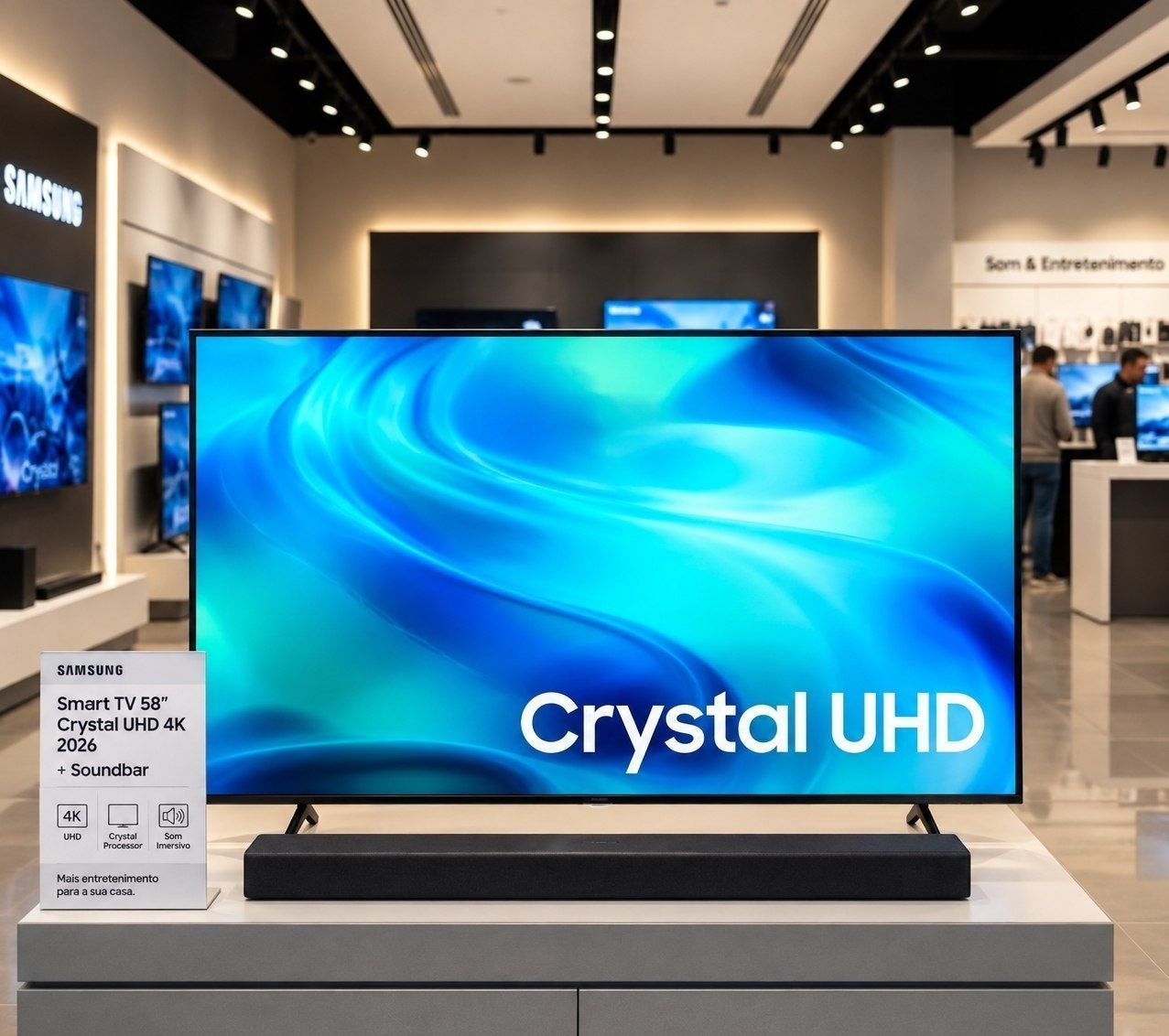 Samsung Smart TV 58 Crystal UHD 4K 2026  Soundbar Samsung HW-B400F