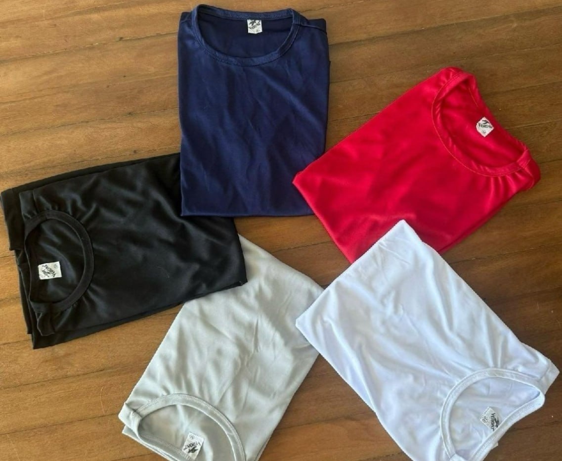 Kit 5 Camisetas Básicas Masculina Dry Fit Lisa Tradicional